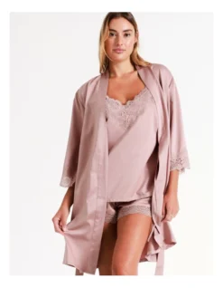 Chloe & Lola Satin Lace Robe In Dusty Pink -Myer Clothing Shop 958165300 4 1 720x928