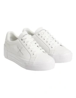 Calvin Klein Leather Flatform Trainers In White -Myer Clothing Shop 958262050 4 720x928