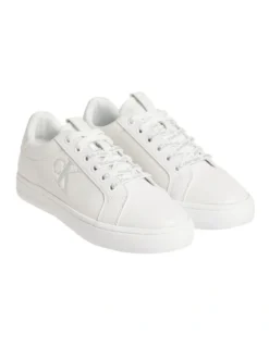 Calvin Klein Leather Cupsole Sneaker In Triple White -Myer Clothing Shop 958262140 3 720x928