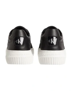 Calvin Klein Chunky Leather Cupsole Sneakers In Black