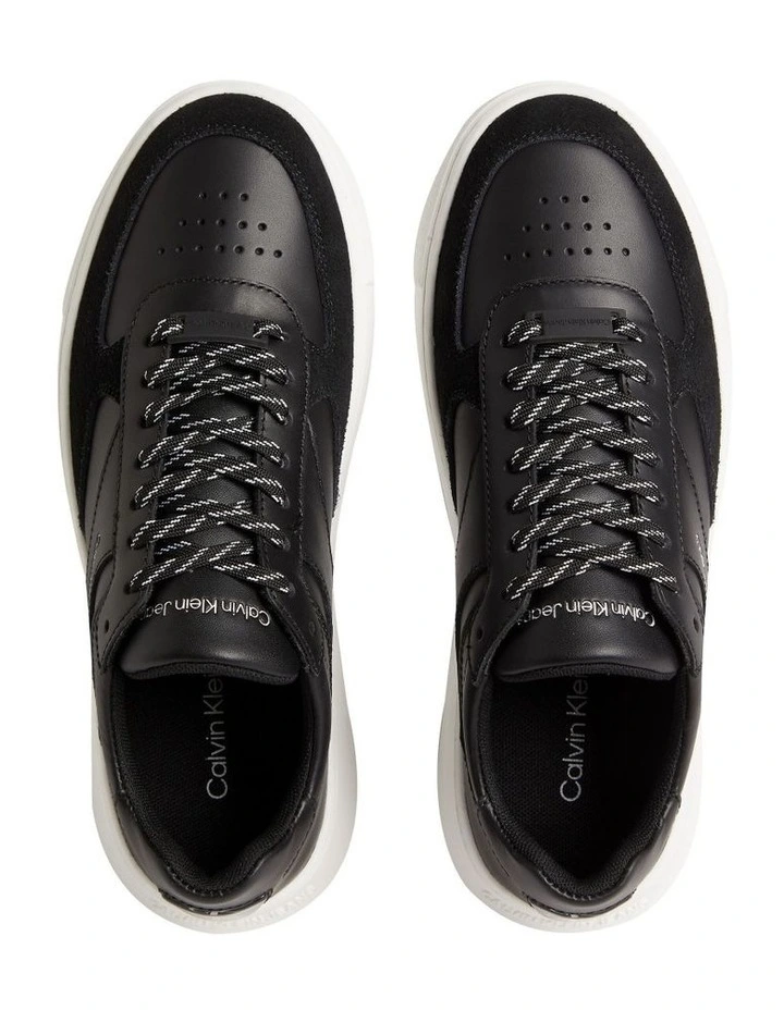 Calvin Klein Chunky Leather Cupsole Sneakers In Black 3 Calvin Klein Chunky Leather Cupsole Sneakers In Black - Image 3