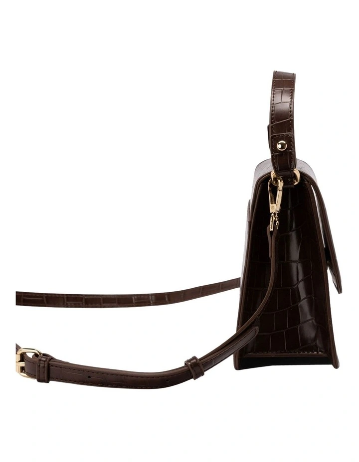 Bindi Croc-Embossed Crossbody In Chocolate 2 Bindi Croc-Embossed Crossbody In Chocolate - Image 2