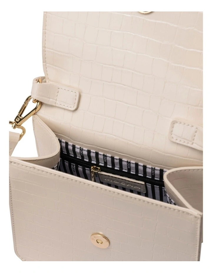 Bindi Croc-Embossed Crossbody In White 3 Bindi Croc-Embossed Crossbody In White - Image 3