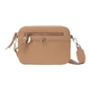 Cindi Box Crossbody Bag Fabric Strap In Taupe
