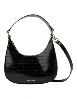 Aphrodite Stone-Effect Hobo Bag In Black