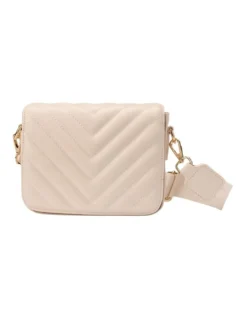 Nina Quilted Crossbody Bag In Cream