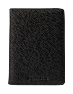 Leather Passport Holder In Black