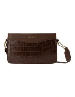 Bindi Croc-Embossed Box Crossbody In Brown