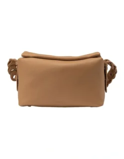 Lidia Leather Boston Bag In Taupe