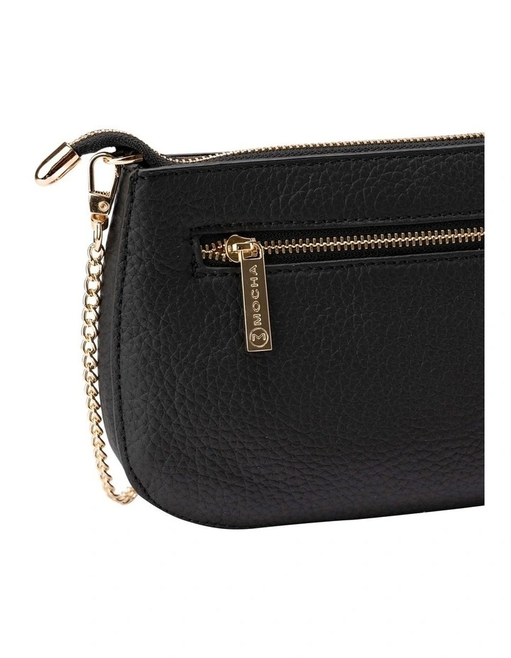 Fanta Small Leather Crossboday Bag In Black 2 Fanta Small Leather Crossboday Bag In Black - Image 2