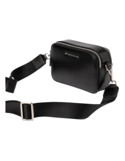 Alicia Glossy Leather Double Zip Bag In Black -Myer Clothing Shop 958727530 4 720x928