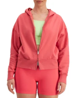 Bonds Move Double Zip Hoodie In Red