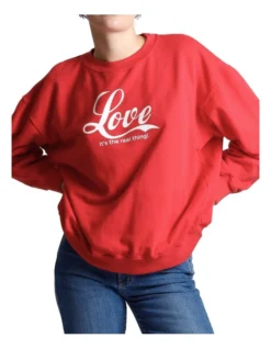 Real Thing Retro Sweatshirt In True Red