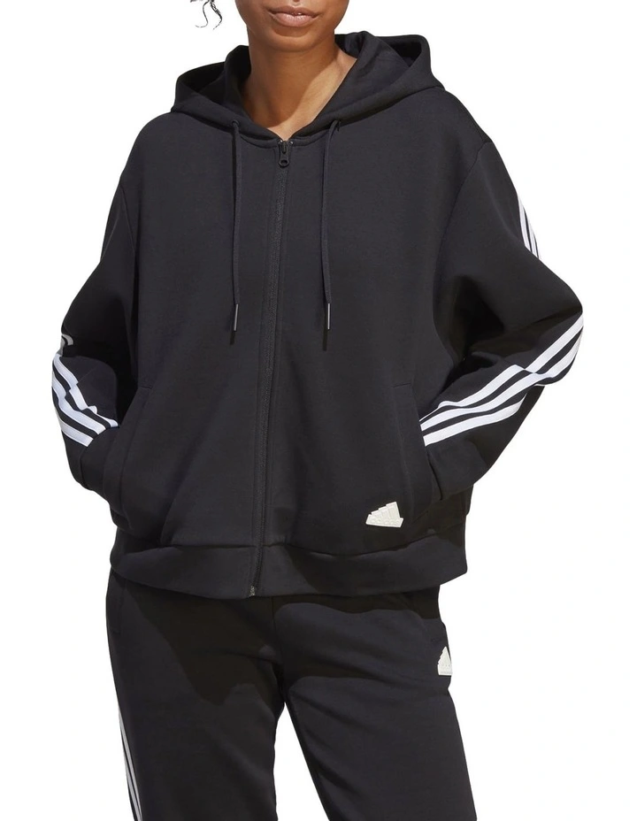 ADIDAS Future Icons 3-Stripes Full-Zip Hoodie In Black 1 ADIDAS Future Icons 3-Stripes Full-Zip Hoodie In Black