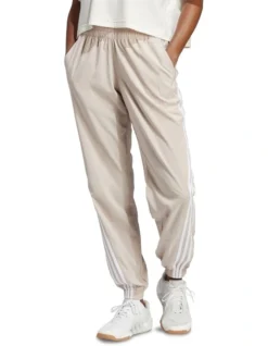 ADIDAS TRAINICONS 3-Stripes Woven Joggers In Beige