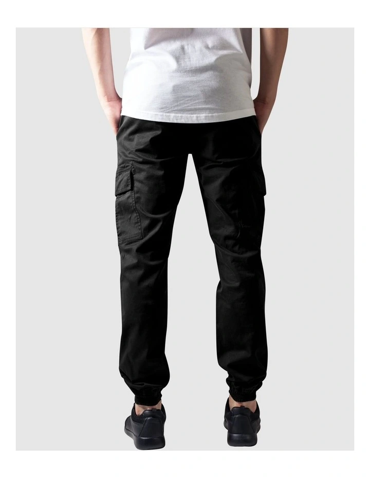 URBAN CLASSICS Washed Cargo Twill Jogging Pants In Black 2 URBAN CLASSICS Washed Cargo Twill Jogging Pants In Black - Image 2