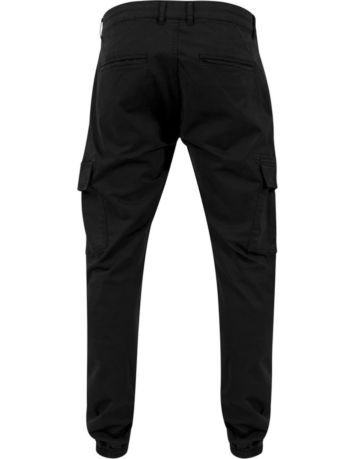 URBAN CLASSICS Washed Cargo Twill Jogging Pants In Black 6 URBAN CLASSICS Washed Cargo Twill Jogging Pants In Black - Image 6