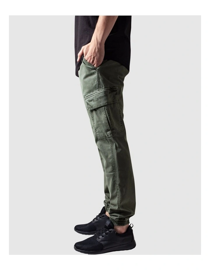 URBAN CLASSICS Washed Cargo Twill Jogging Pants In Olive 4 URBAN CLASSICS Washed Cargo Twill Jogging Pants In Olive - Image 4