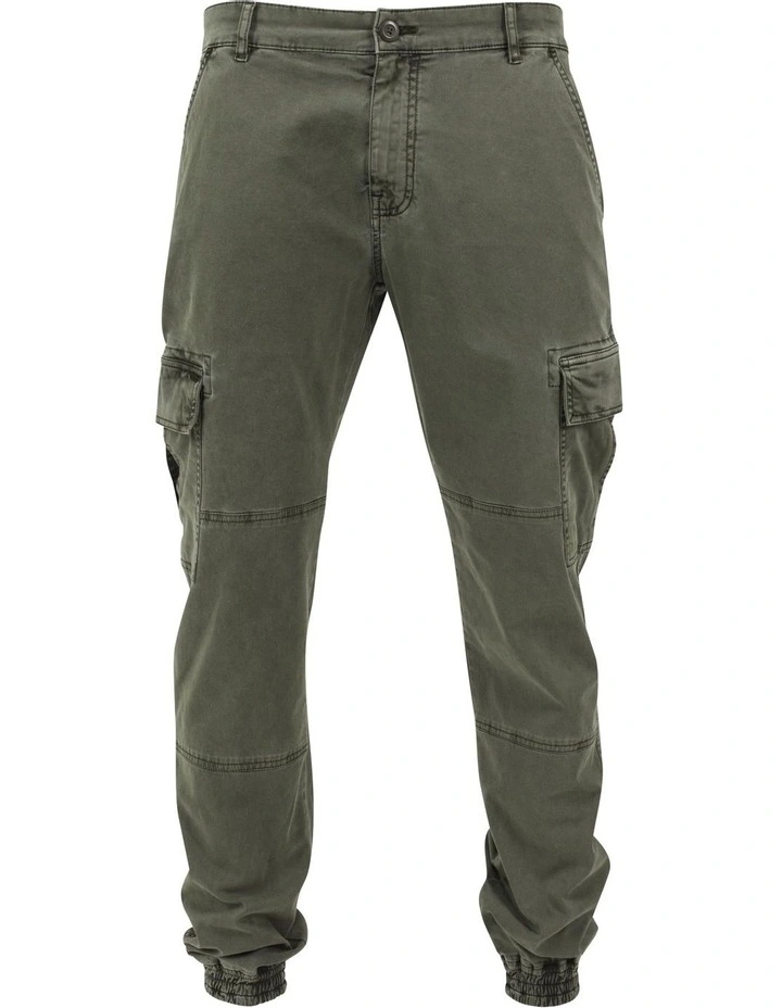 URBAN CLASSICS Washed Cargo Twill Jogging Pants In Olive 5 URBAN CLASSICS Washed Cargo Twill Jogging Pants In Olive - Image 5