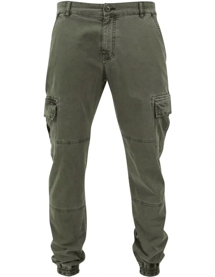 URBAN CLASSICS Washed Cargo Twill Jogging Pants In Olive 7 URBAN CLASSICS Washed Cargo Twill Jogging Pants In Olive - Image 7