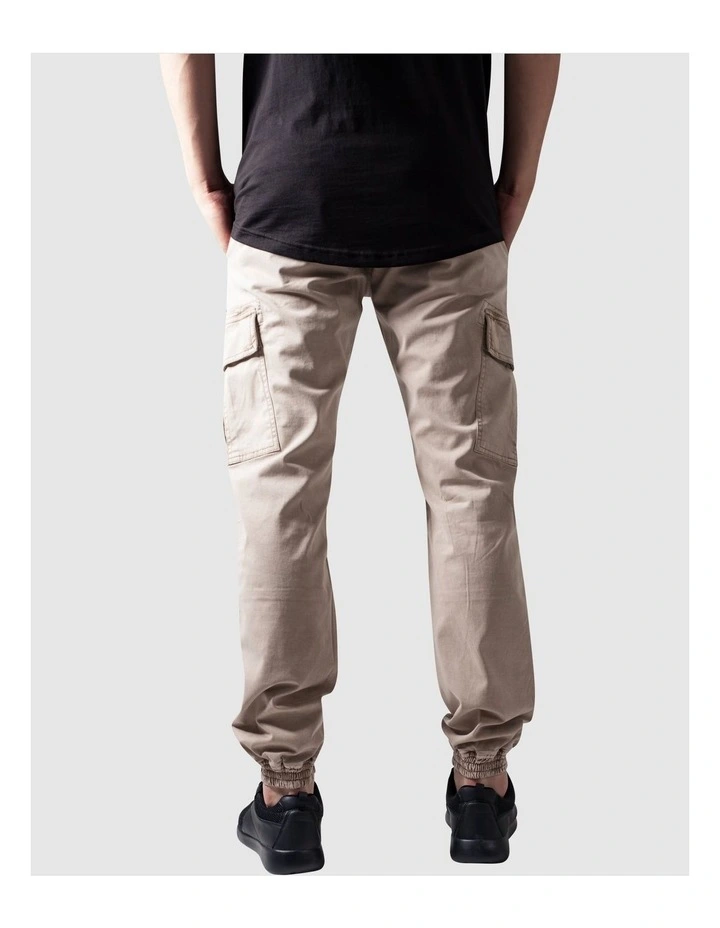 URBAN CLASSICS Washed Cargo Twill Jogging Pants In Sand 2 URBAN CLASSICS Washed Cargo Twill Jogging Pants In Sand - Image 2