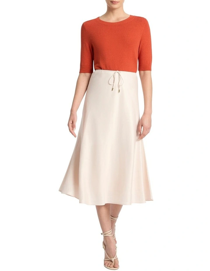 Terry Cotton Knit Tee In Tangerine 3 Terry Cotton Knit Tee In Tangerine - Image 3