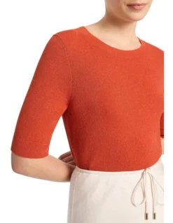 Terry Cotton Knit Tee In Tangerine 7 Terry Cotton Knit Tee In Tangerine -Myer Clothing Shop 959724550 4 720x928