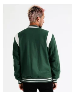 The Varsity Wool Blend Jacket In Green -Myer Clothing Shop 960255910 7 1 720x928