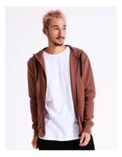 Mitchell Zip Thru Hoodie In Red -Myer Clothing Shop 960258700 3 720x928