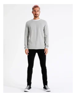 Tomas Textured Knit Pullover In Beige -Myer Clothing Shop 960259510 3 720x928