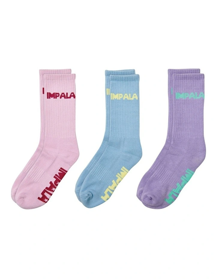 Impala Skate Socks 3-Pack In Muti 1 Impala Skate Socks 3-Pack In Muti
