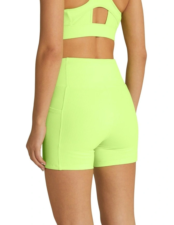 High Rise Pocket Bike Shorts In Green 3 High Rise Pocket Bike Shorts In Green - Image 3