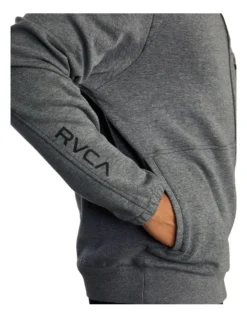 RVCA Tech Zip-Up Fleece Hoodie In Grey -Myer Clothing Shop 960491170 7 720x928