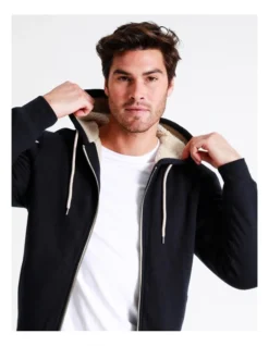 Seth Sherpa Hoodie In Blue -Myer Clothing Shop 960773230 3 720x928