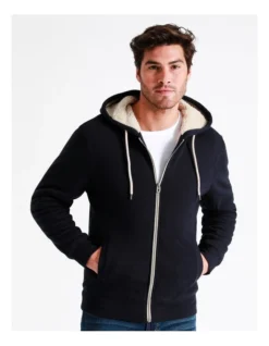 Seth Sherpa Hoodie In Blue -Myer Clothing Shop 960773230 4 720x928