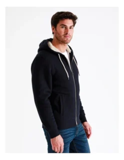 Seth Sherpa Hoodie In Blue -Myer Clothing Shop 960773230 5 720x928