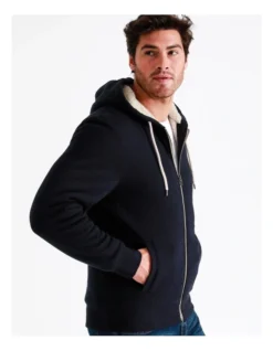 Seth Sherpa Hoodie In Blue -Myer Clothing Shop 960773230 7 720x928