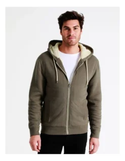 Seth Sherpa Hoodie In Green -Myer Clothing Shop 960773320 5 720x928