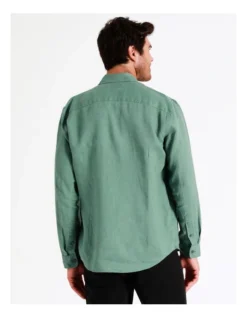 Alec Linen Long Sleeve Shirt In Green 12 Alec Linen Long Sleeve Shirt In Green -Myer Clothing Shop 960774040 6 720x928