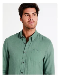 Alec Linen Long Sleeve Shirt In Green 13 Alec Linen Long Sleeve Shirt In Green -Myer Clothing Shop 960774040 7 720x928