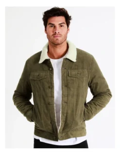 Carson Cord Shepra Jacket In Green