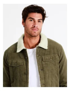 Carson Cord Shepra Jacket In Green -Myer Clothing Shop 960777010 4 720x928