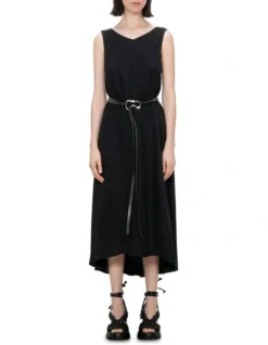 Knotted Leather Belt In Black