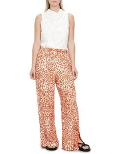 Kaleidoscope Animal Wide Pant In Orange