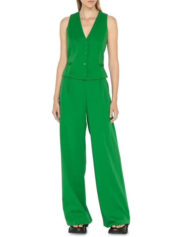 Cotton Modal Wide Leg Pant In Fern 1 Cotton Modal Wide Leg Pant In Fern