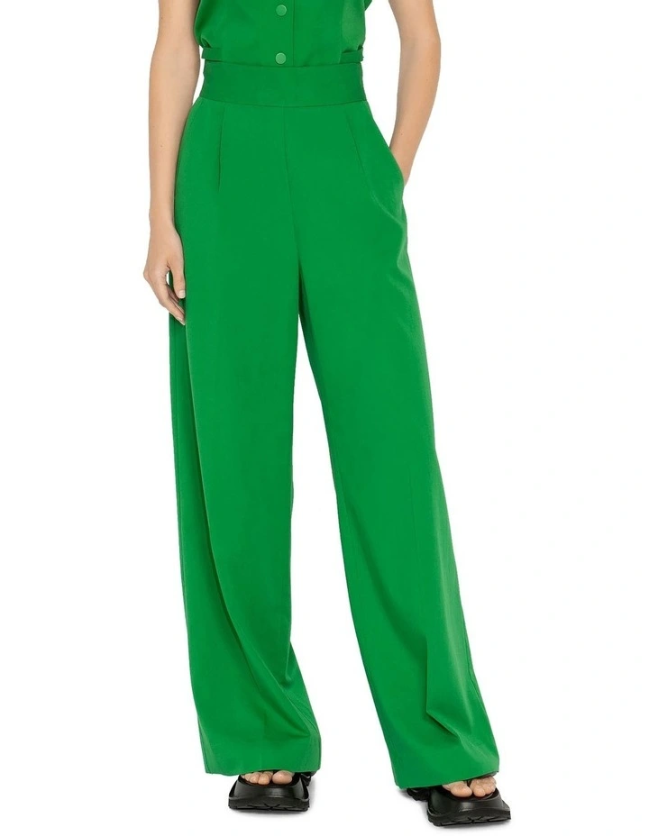 Cotton Modal Wide Leg Pant In Fern 3 Cotton Modal Wide Leg Pant In Fern - Image 3