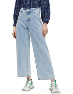 ONLY Sylvie High Waisted Wide Jeans In Light Blue Denim