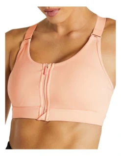 Velocity Zip Medium Impact Sports Bra In Orange -Myer Clothing Shop 961039360 3 720x928