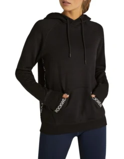 Side Logo Tape Hoodie In Black