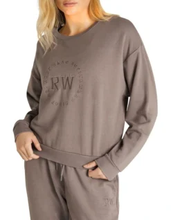 Neu Wave Embroidered Crew In Brown